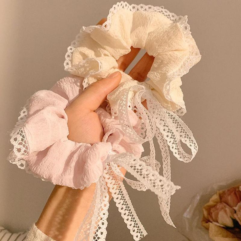 Product Introduction of Scrunchie Ruy Băng Nổi, Thiết Kế Nơ Ren, Dây Buộc Tóc, Nút Thắt Nơ Ruột Hàn Quốc, C0X9 24