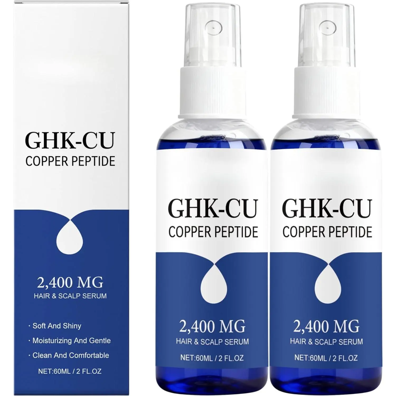 GHK-Cu Copper Peptide Hair & Scalp Serum Spray, 2400mg Strength, Lightweight Water-Based Leave-In Hair Care for Softness & Shine, Dry Scalp Moisturizing Support, Non Greasy, 60ml (2pcs) - TikTok Shop Malaysia GHK-Cu Copper Peptide Hair & Scalp Serum Spray, 2400mg Strength, Lightweight Water-Based Leave-In Hair Care for Softness & Shine, Dry Scalp Moisturizing Support, Non Greasy, 60ml (2pcs) - TikTok Shop Malaysia