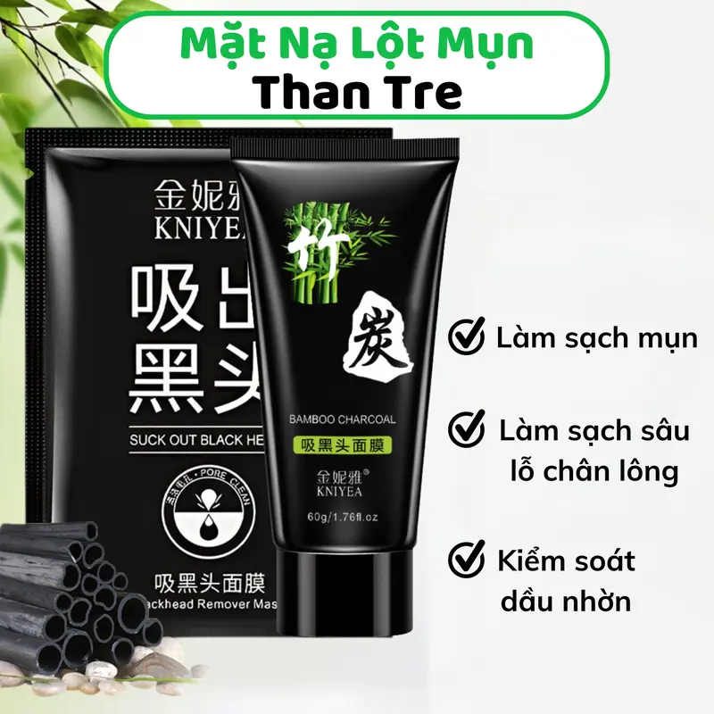 Mặt Nạ Lột Mụn Đầu Đen Mụn Cám Làm Sạch Dầu Thừa Thông Thoáng Lỗ Chân Lông Tuýp 60g 0