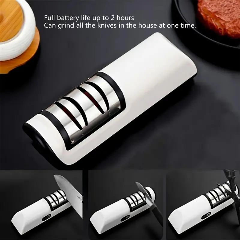 Electric Knife Sharpener, 1 Count Multifunctional Knife Sharpener, Household Knife Sharpener for Kitchen, Kitchen Gadgets, Appliances Sharpening Metal 4