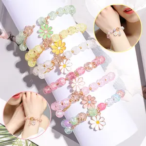 Gelang Karet Darla Daisy Flower Fashion Bunga Wanita Manik-manik Colourfull Korea