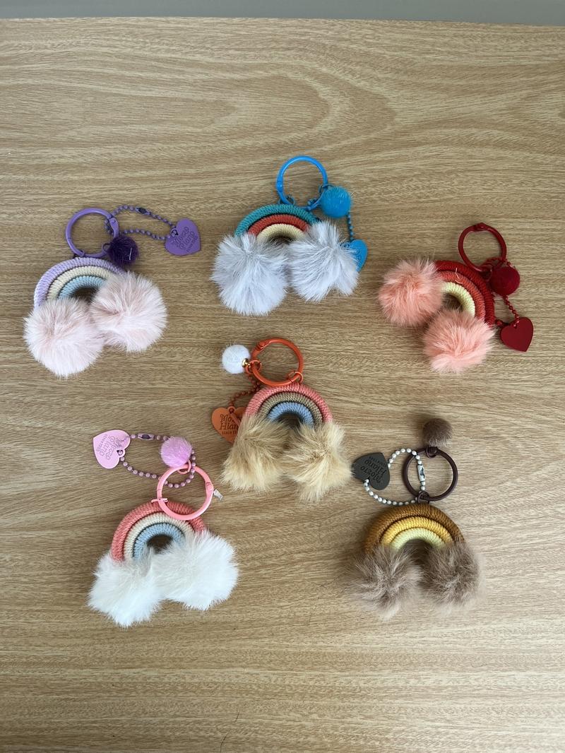 Product Introduction of Bag Aksesoris Gantungan Kunci Tas Bentuk Pelangi Macrame Pom Pom Rainbow Hiasan 1