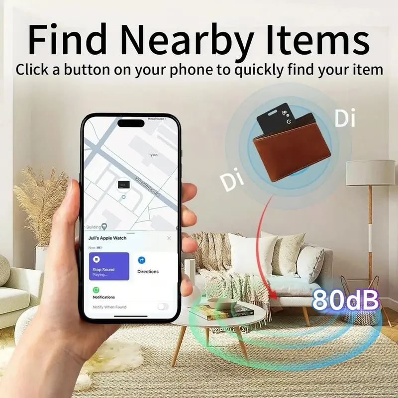 AIYATO Smart Track Card, 1 Count Waterproof Design Magnetic Smart Card, Wallet Tracker, Compatible with Apple Find My, Wireless 3