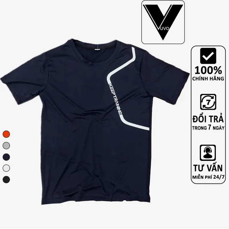 Áo Thun Thể Thao Nam Keep Training Chất Mát Mịn Vuvo Official Sport Tập Thể Dục 4
