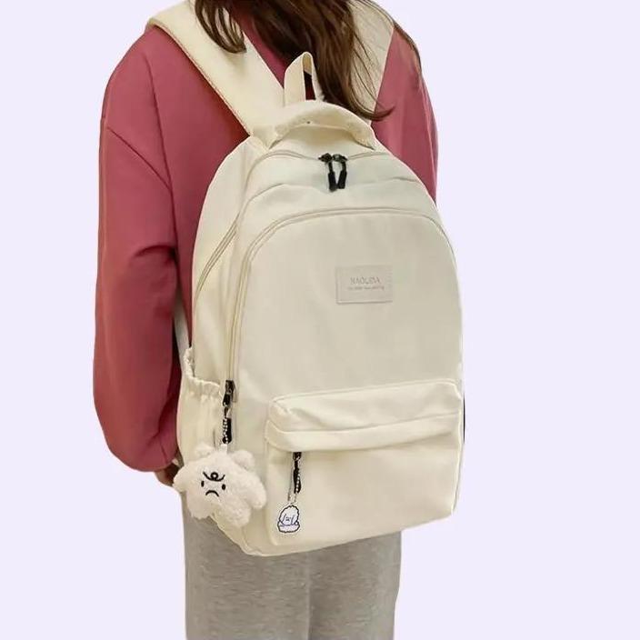 Balo thời trang Hàn Quốc phong cách Ulzzang cho nam nữ, Cặp sách đi học đi chơi đựng laptop màu trơn Haolida sắc màu đẹp độc rẻ Bag Túi Đeo Vai