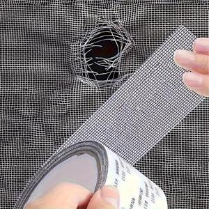 窓用スクリーン修理テープ ガラス繊維メッシュ接着補修テープ ドア・窓用耐久補修 DIY修理用強力テープ