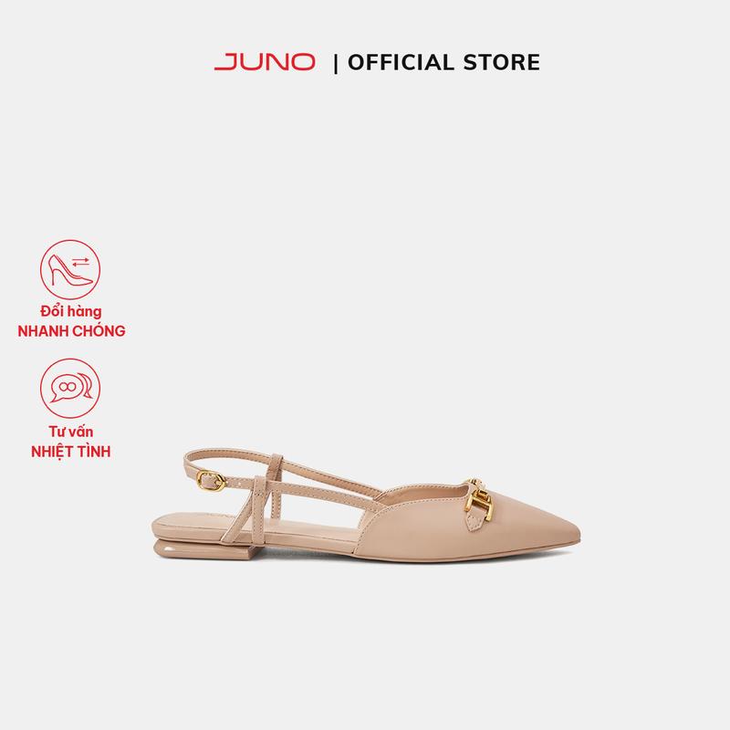 JUNO Giày Búp Bê Slingback Trang Trí Khóa - BB03122