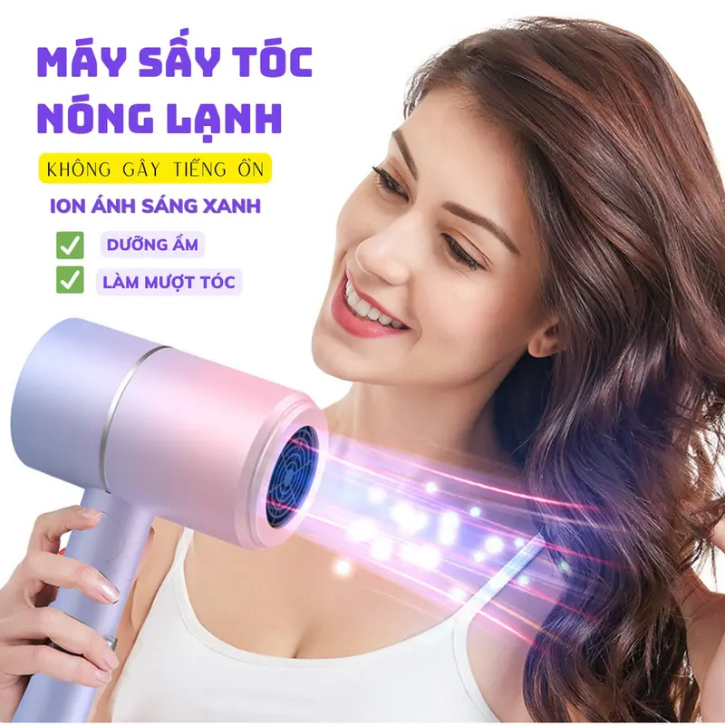 Máy Sấy Tóc Mini Gấp Gọn, Sấy Tạo Kiểu Tóc Chuyên Nghiệp Công Suất Lớn 1500W Bảo Hành 6 Tháng 6