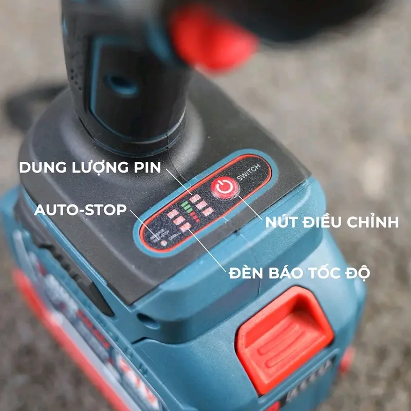 [Chính hãng] Máy siết bulong Boshun BS-IW850N lực siết 850Nm, 3 cấp chỉnh lực động cơ không than, đầu đặc 1/2 bộ kèm 2pin 15cell 4