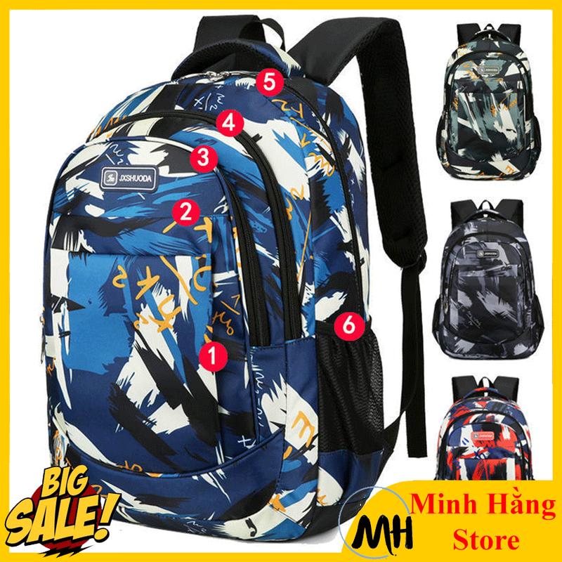 Balo đi học nam lớp 3 đến lớp 12 họa tiết graffiti đồ hoạ thời trang hàn quốc cho nam ba lô trung học cho bé trai unisex chống thấm nước đựng laptop Bag Đeo Vai Chống Nước