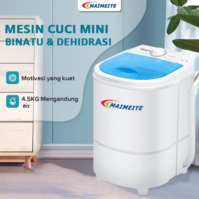 MAIMEITE Mini Washing Machine Mesin Cuci Mini Hemet Energi 4.5KG 1