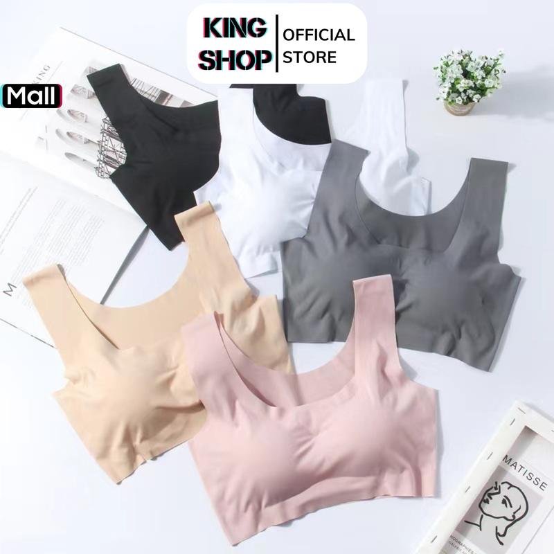 SET 3 Áo lót su cao cấp mềm mại cho nữ sinh mỏng không gọng không lộ viền thoáng mát dễ chịu KING SHOP Kem Bra áocon nữ ômngực xxl đen kaki hồng áo lót không gọng A5262
