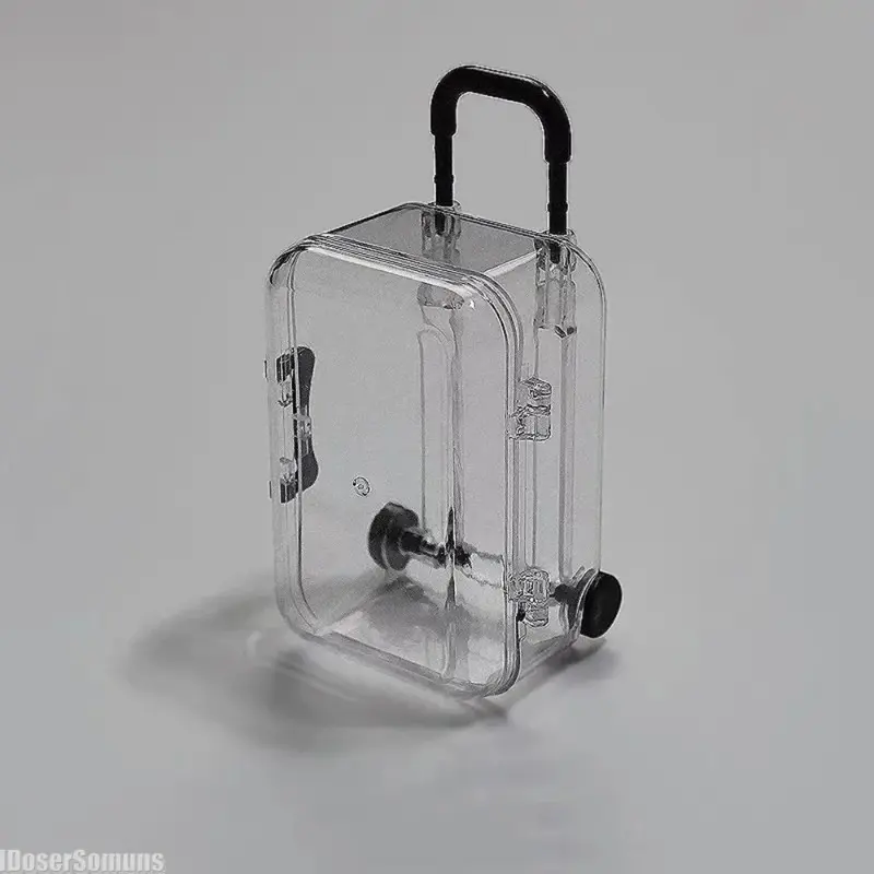 Mini Jewelry Necklace Ring Organizer Small Trolley Case Telescopic Wheels Removable Transparent Trolley Case Cute Boxes