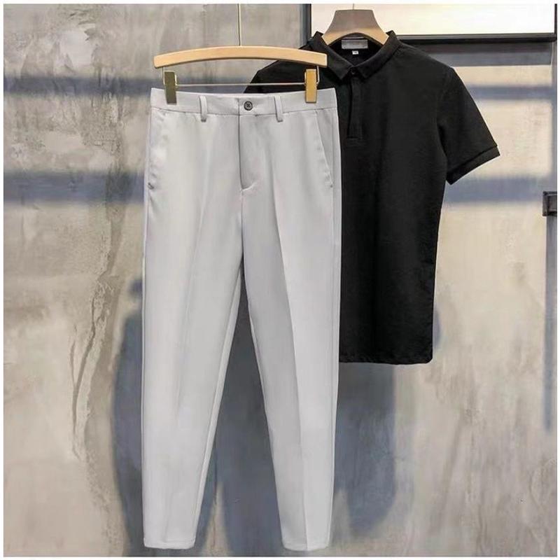 Product Introduction of TOPSHION 503# Summer Korean plain ankle Trousers Men's Slim Fit Pants for men formal office Pants 42