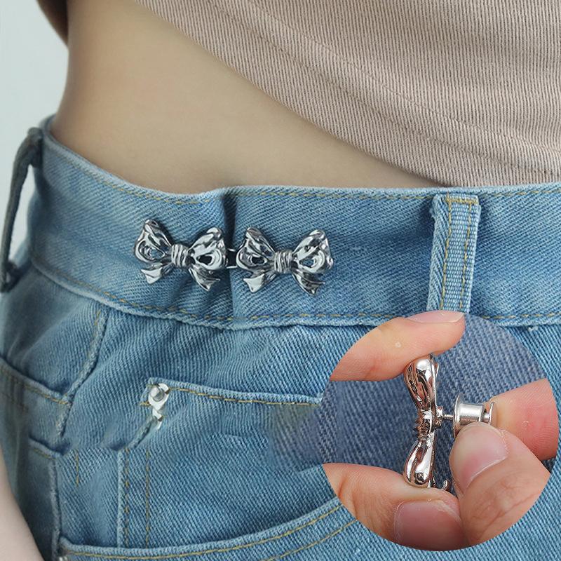Bộ điều chỉnh nút thắt, để thắt chặt eo quần và váy, Khóa thắt lưng Có Thể Điều Chỉnh cho quần jean, Không cần may 0