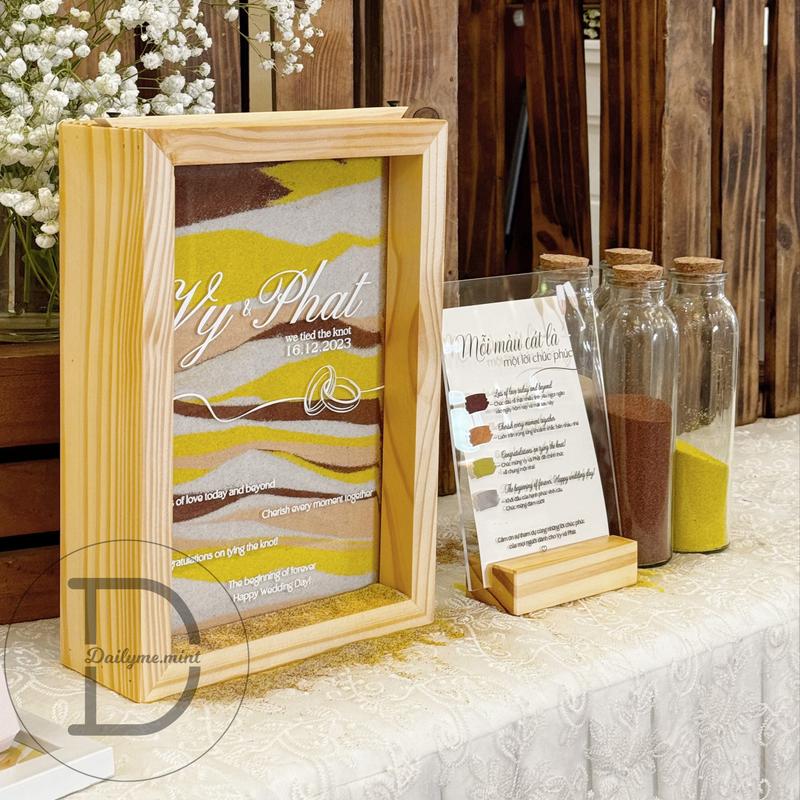 Hộp Gỗ Rót Cát, Tranh Rót Cát Để Bàn Đón Khách - Dailymemint