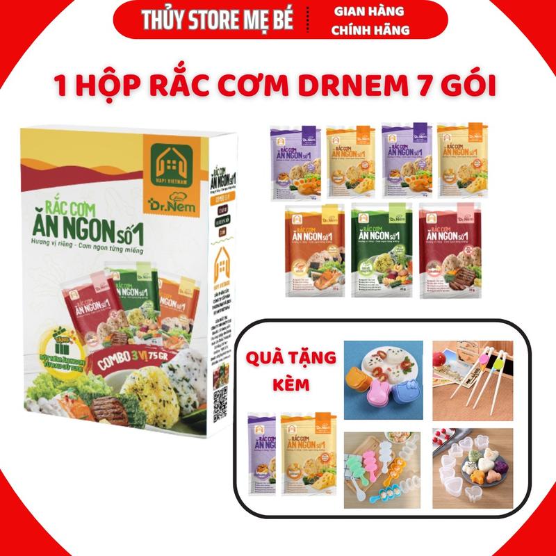 [Quà tặng thêm] 2 gói Rong Biển Rắc Cơm Ăn Ngon Dr Nem cho bé bổ sung dinh dưỡng, Gia vị rong biển Ăn Vặt Food Thức ăn 3