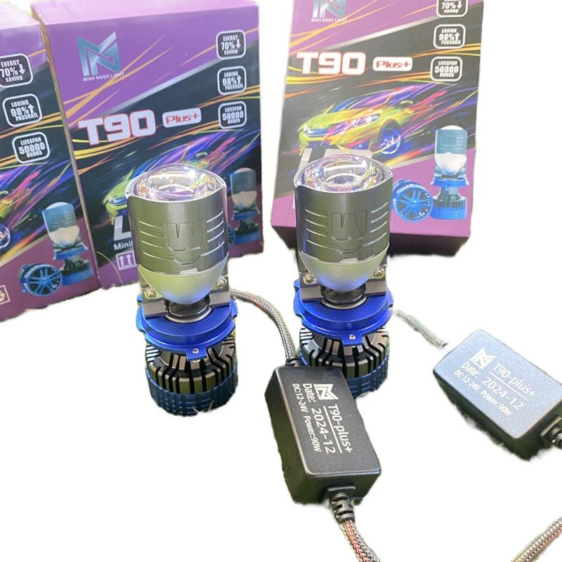 ĐÈN PHA LED T90 Plus CHÂN H4 trong phân khúc Bi Cầu MiNi - Bảo hành 2 năm lỗi 1 đổi 1 ! Đèn Pha Đèn Ô Tô Máy H4 12v vs 24v (tặng 1 Hậu Audi)