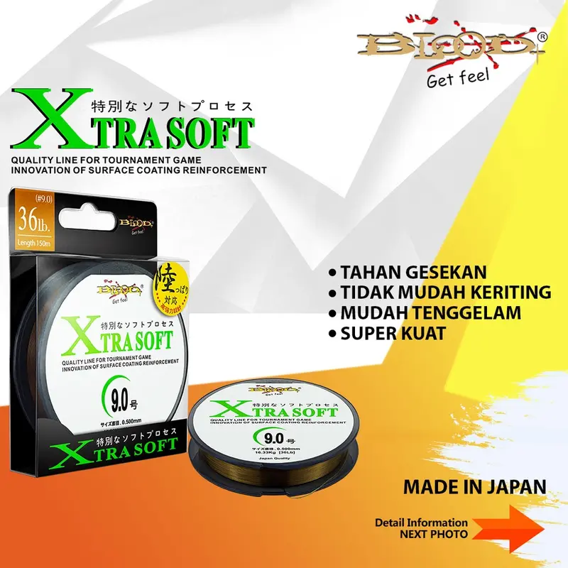 SENAR PANCING BLOOD XTRA SOFT FISHING LINE JAPAN 150M 0