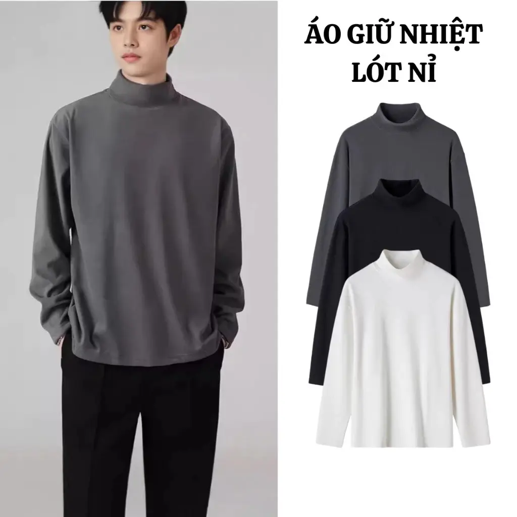 Compo 3 Áo giữ nhiệt dầy dặn không xù lông cổ cao ấm áp, áo giữ nhiệt nam nữ nhiều màu dày dặn co dãn giữ ấm tốt Menswear  Pants