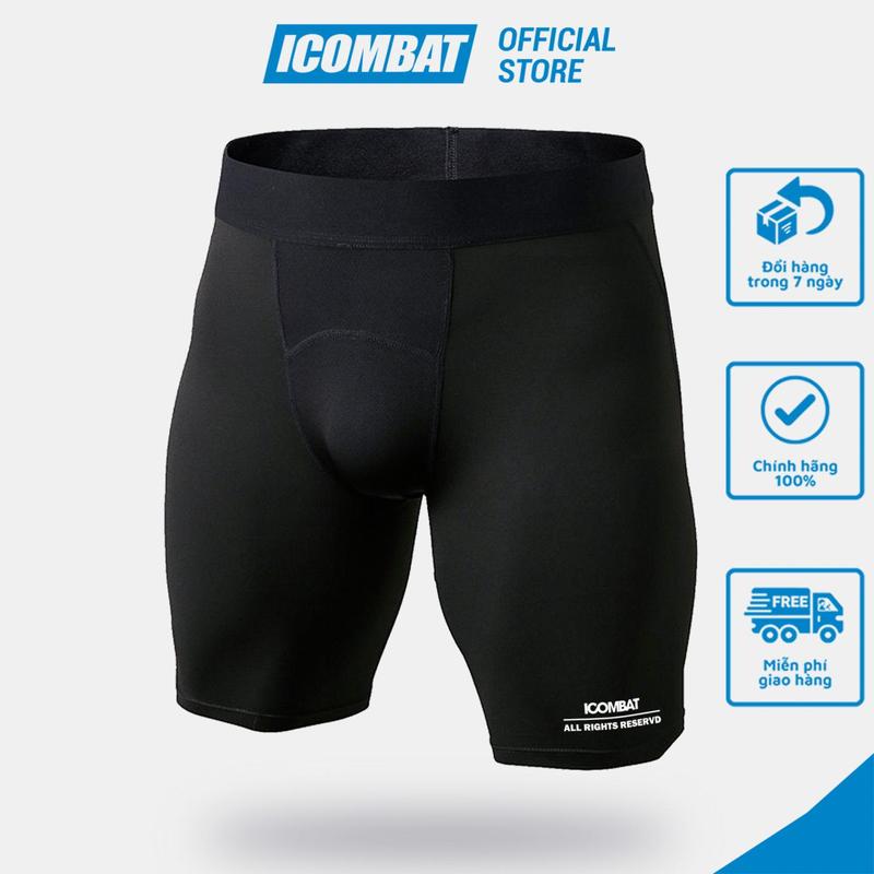Quần Bó Cơ Nam Chạy Bộ Đạp Xe Ngang Đùi ICOMBAT RUNNING Quần Combat Legging Ngắn