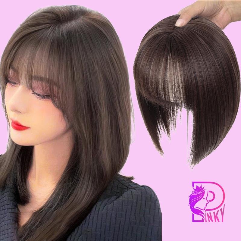 Tóc giả che hói kèm mái tóc mái giả phủ bạc mái bằng cao cấp phong cách hàn quốc Wig Women
