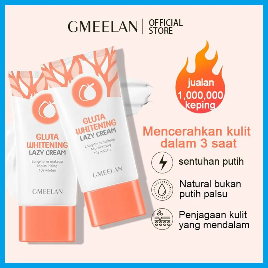 Gluta Whitening Lazy Cream /Krim Siang Pemutih Wajah Niacinamide day cream (30g )