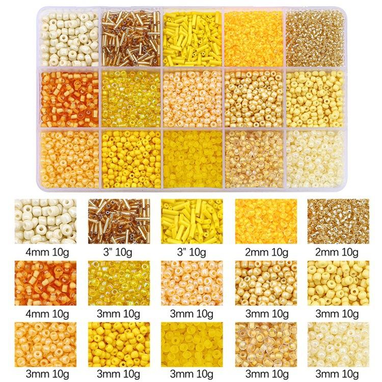 Product Introduction of 15 Grid Glass Seed Beads Tube Beads Material Kit Handmade DIY Beaded Bracelet Necklace Jewelry Accessories Loose Beads 2