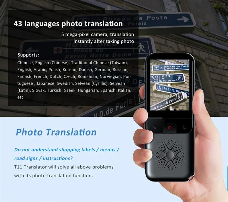 Product Introduction of Portable Intelligent Voice Translator, Interactive Real-Speech, Offline Translation Machine, Business Travel, T11, 134 Languages 27