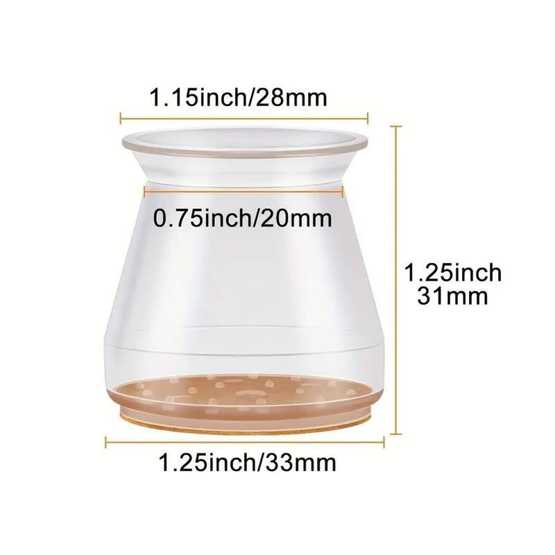 Chair Leg Cover, 16pcs Anti-slip Wear-resistant Chair Leg Protector, Floor Protector for Home Living Room Bedroom Dining Room Office School 2