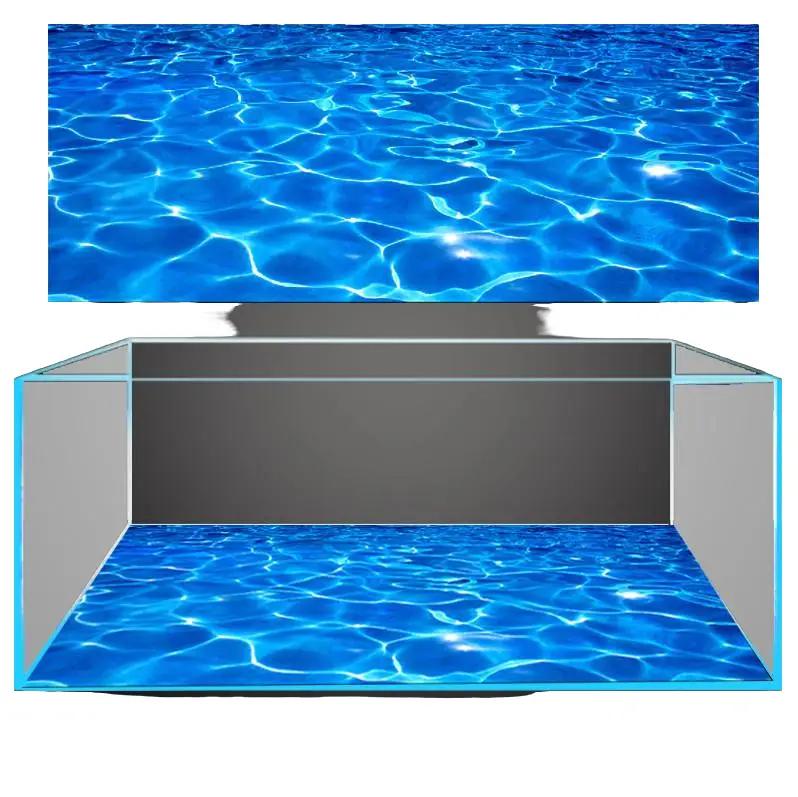 Tranh dán đáy hồ cá - bể cá mẫu sóng nước siêu đẹp và nét có keo sẵn trên bề mặt đa dạng kích thước KTTH-108