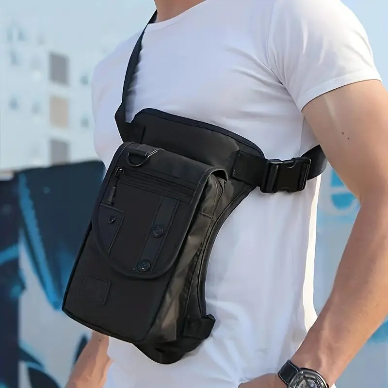 Men's Fashion Waterproof Oxford Cloth Chest Bag, Multipurpose Motorcycle Rider Travel Waist Bag, Universal Motorcycle Accessories for Men 6