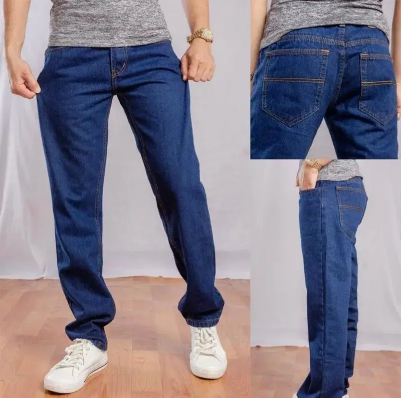 [KHÔNG COMBO, KHÔNG TẶNG KÈM] Quần Jean Nam Ống suông 03 màu cơ bản vải Jean Cotton mềm mịn không co giãn 2