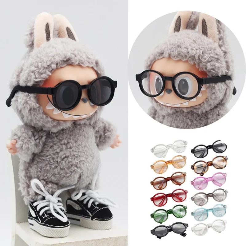 Plush 1/3BJD Doll Glasses Accessory Round Frame Miniature Eyewear Clear Lens Eyeglasses 6.5/9cm for Labubu BJD Doll Accessories 0