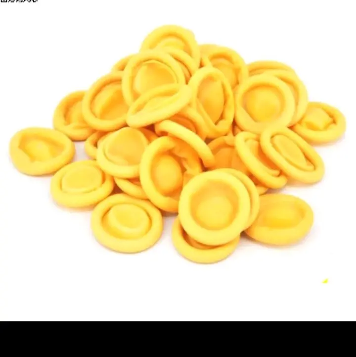 bao tay cao su xỏ ngón 500 gam (~ 700 cái) màu vàng 1