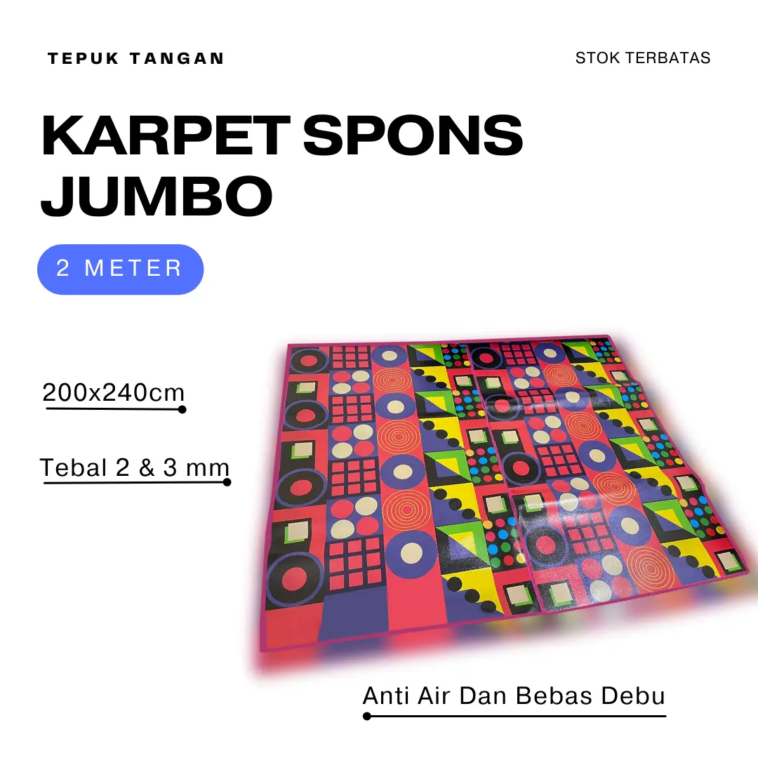 KARPET SPONS JUMBO Ukuran 200x240cm Tebal 3mm / Karpet Lantai Spons Jumbo Tebal Motif