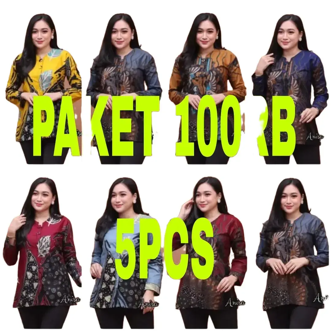 BLOUSE BATIK PAKET HEMAT 100RB 5 PCS. RANDOM MAUPUN SERAGAMAN BISA