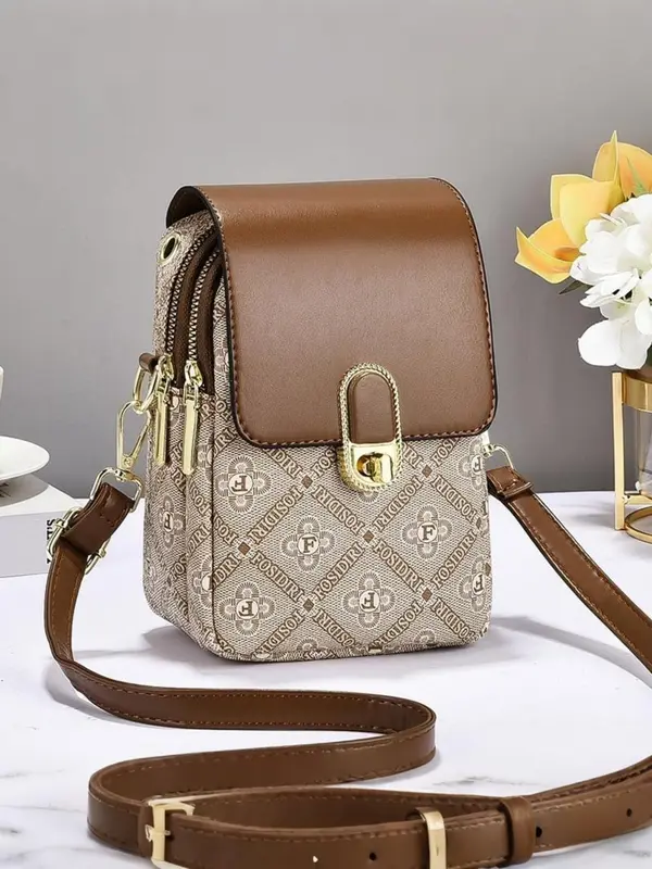 Fashion Letter Pattern Crossbody Bag, Casual Zipper Shoulder Bag for Women, Trendy Versatile High-quality Daily Commuting Bag 7