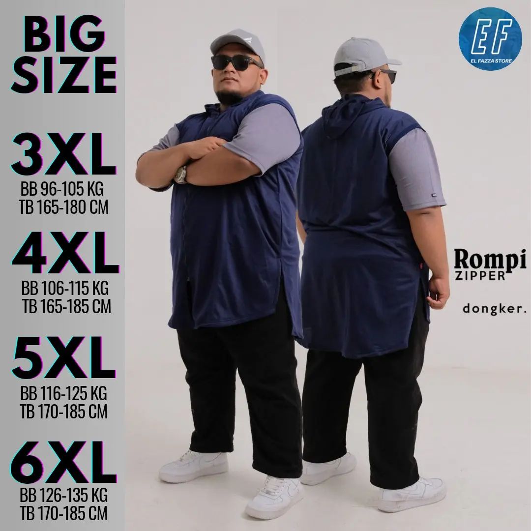 Rompi Pria - Rompi Sholat Shalat Solat Jumbo Big size - ROSAL ZIPPER HOODIE KABIRO - Rompi muslim Pria dewasa ukuran 4xl 5xl 6xl xxxxxxl