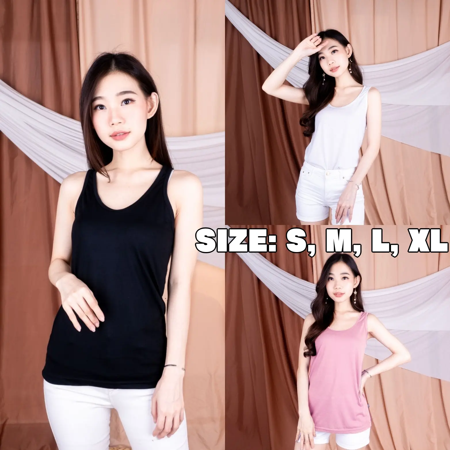 Baju Tengtop Kaos Dalam Buntung Inner Tank top Singlet Tali Besar Remaja Baju Dalaman Tangtop Hitam Putih Adem Wanita Cewek Anak Perempuan Tanpa Lengan Korea Dewasa Katun Sexy Jumbo Polos Ukuran S M L XL