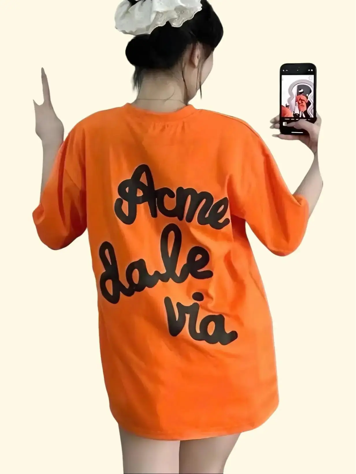 Áo Thun Nữ Dáng Rộng Chữ In Nổi 2 Mặt Chất Liệu Co Giãn 4 Chiều Women Top