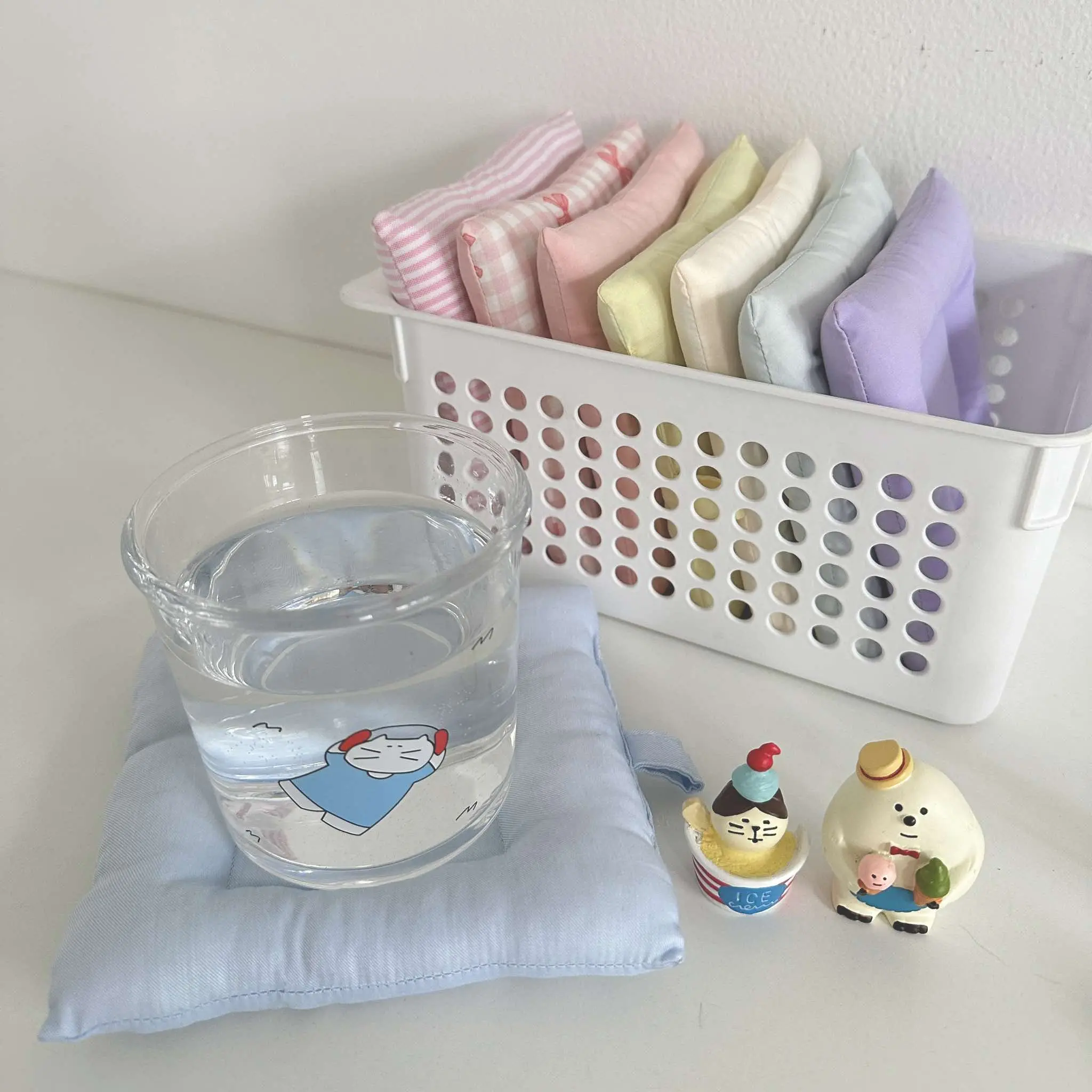 Lót ly vải handmade trơn pastel hot trend
