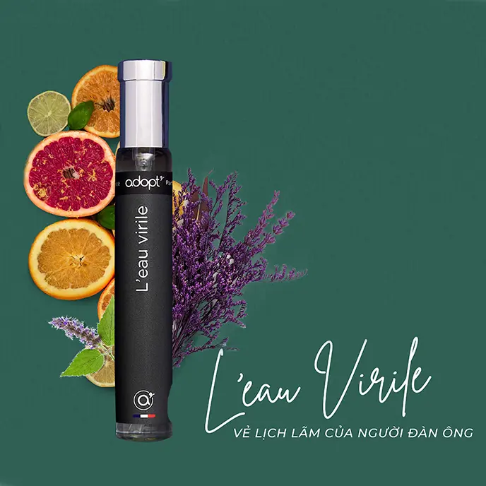 Nước hoa nam Adopt' L'EAU VIRILE - Hương thơm mạnh mẽ cuốn hút - Nước hoa chính hãng Pháp 30ml Perfume Cosmetic 6