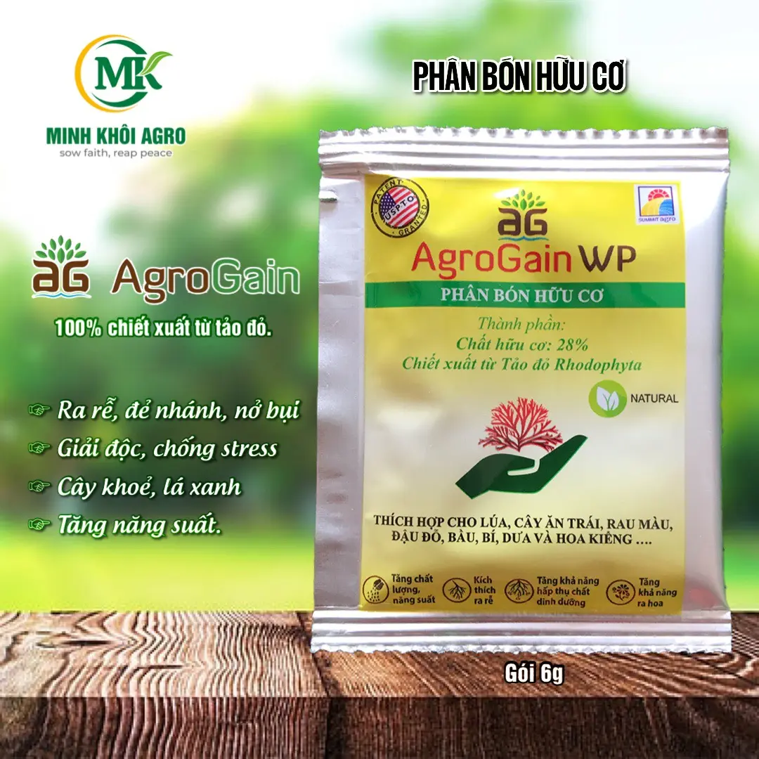Phân bón hữu cơ AgroGain chiết xuất từ tảo đỏ