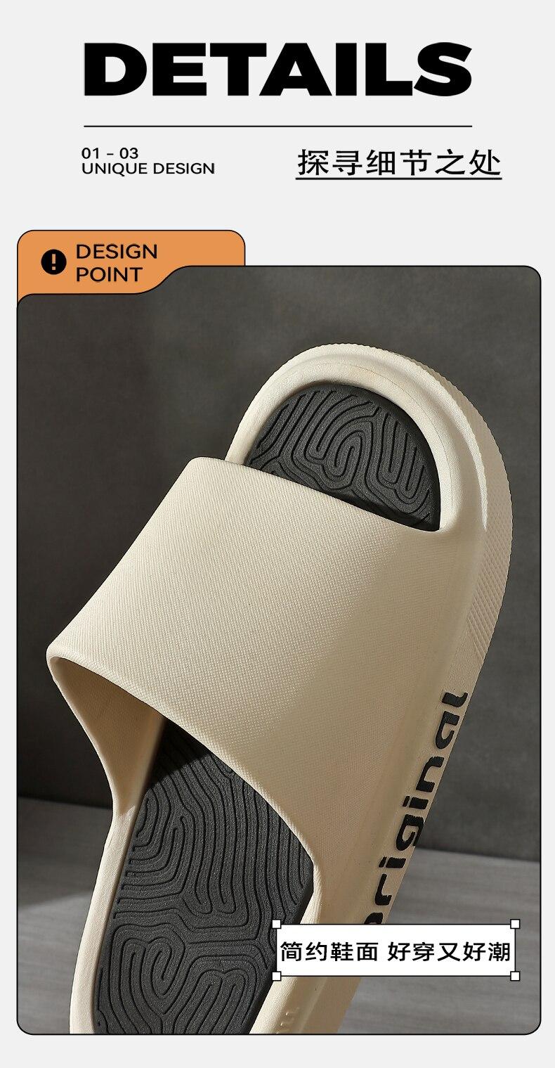 Product Introduction of AA18-2023 New Summer Simplicity Men Slippers Male House Flip Flops Thick Slides Fashion Letter Anti slip Line Sole Shoes Outdoor Shoe 4