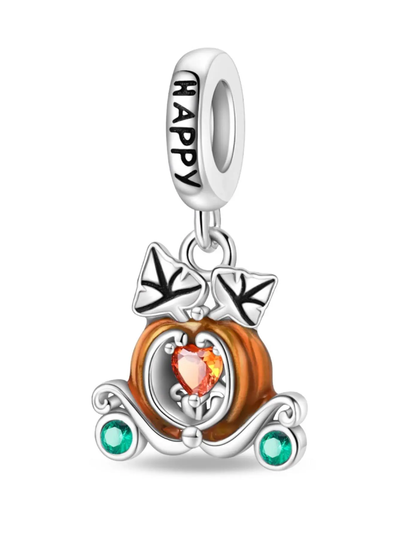 Cute Pumpkin Design Car Pendant, Rhinestone Decorated Pendant for Bracelet & Necklace, Fashion Accessories for Women & Girls