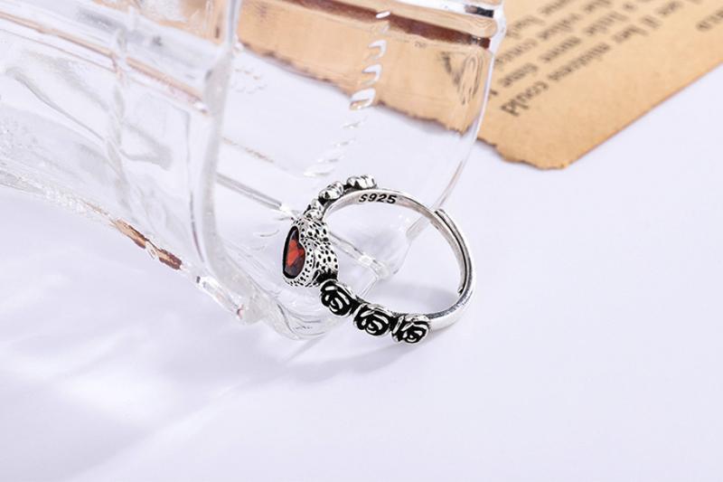 Product Introduction of Nhẫn tình yêu cổ điển Thái Lan, Màu bạc , hoa hồng 3