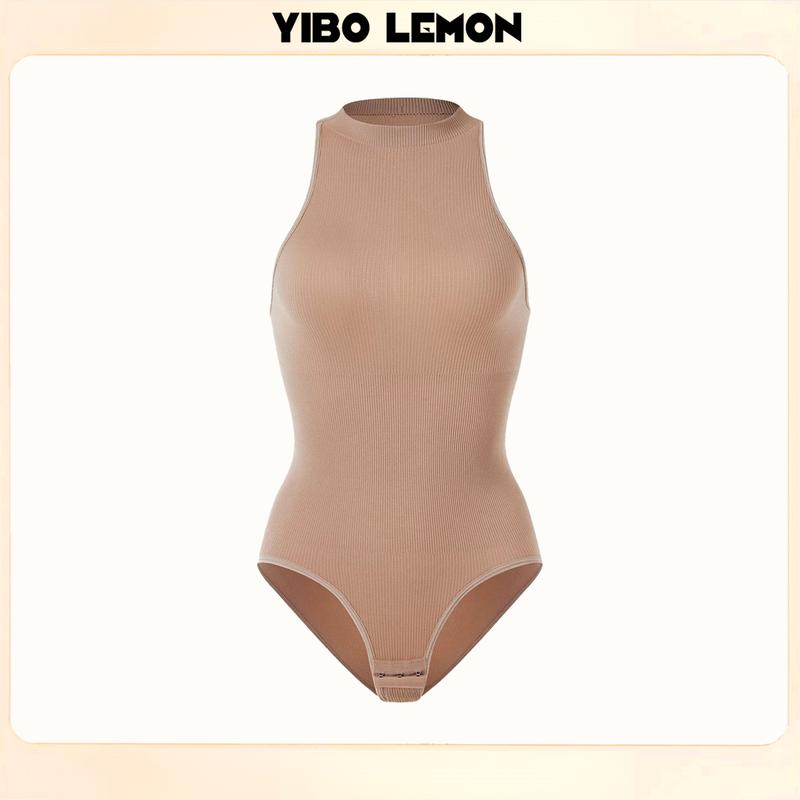  【YIBOLEMON  Áo Mặc Bên Ngoài Không Tay Cổ Tròn Cho Nữ  Áo Liền Quần Lót Ngực Bó Eo Áo Jumpsuit Quần Áo Nịt Ngực Hình Chữ T 