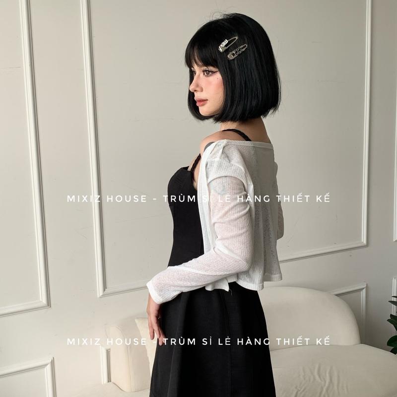 Áo cadigan trắng Mixiz House, chất vải len xốp, size Freesize - Bigsize cho Nữ Women Top