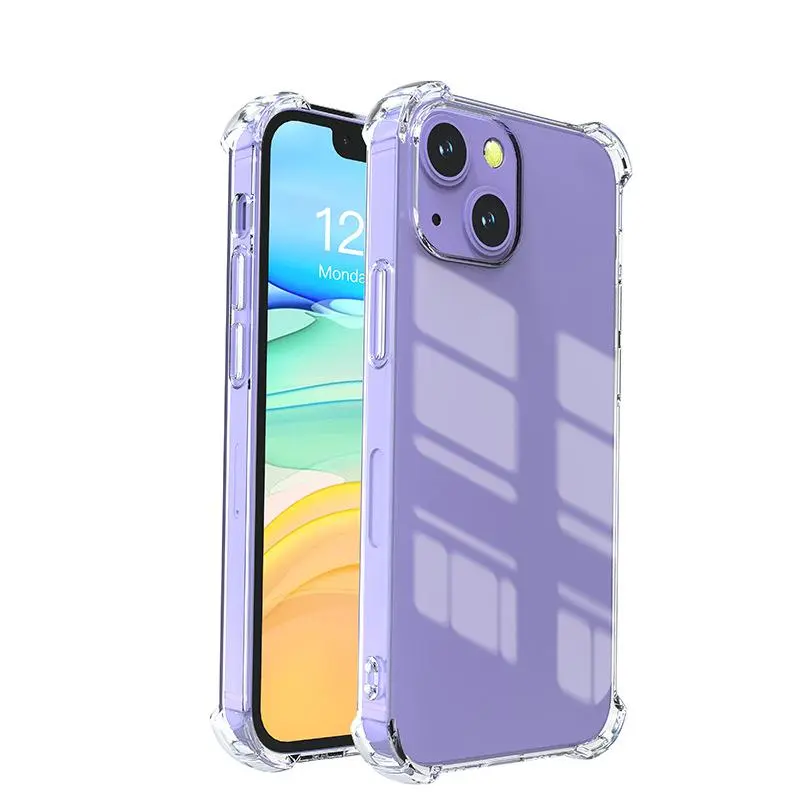 Clear Phone Case With Full Coverage, Four Corners Reinforced Anti-fall Phone Case, Shockproof Cases Cover Phone Cases For iPhone X 11 12 13 14 Pro Max 4